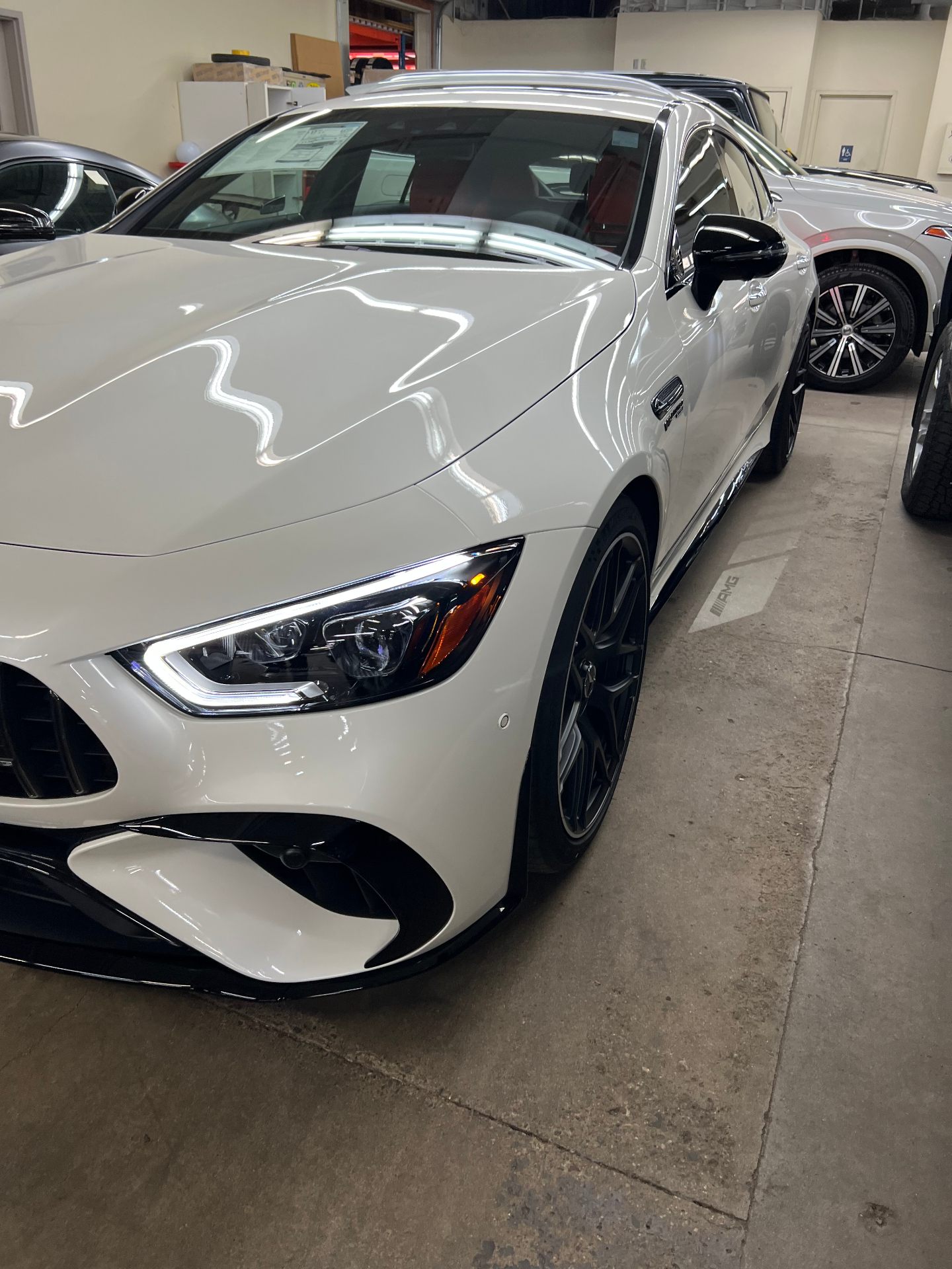 White AMG ready for matte PPF