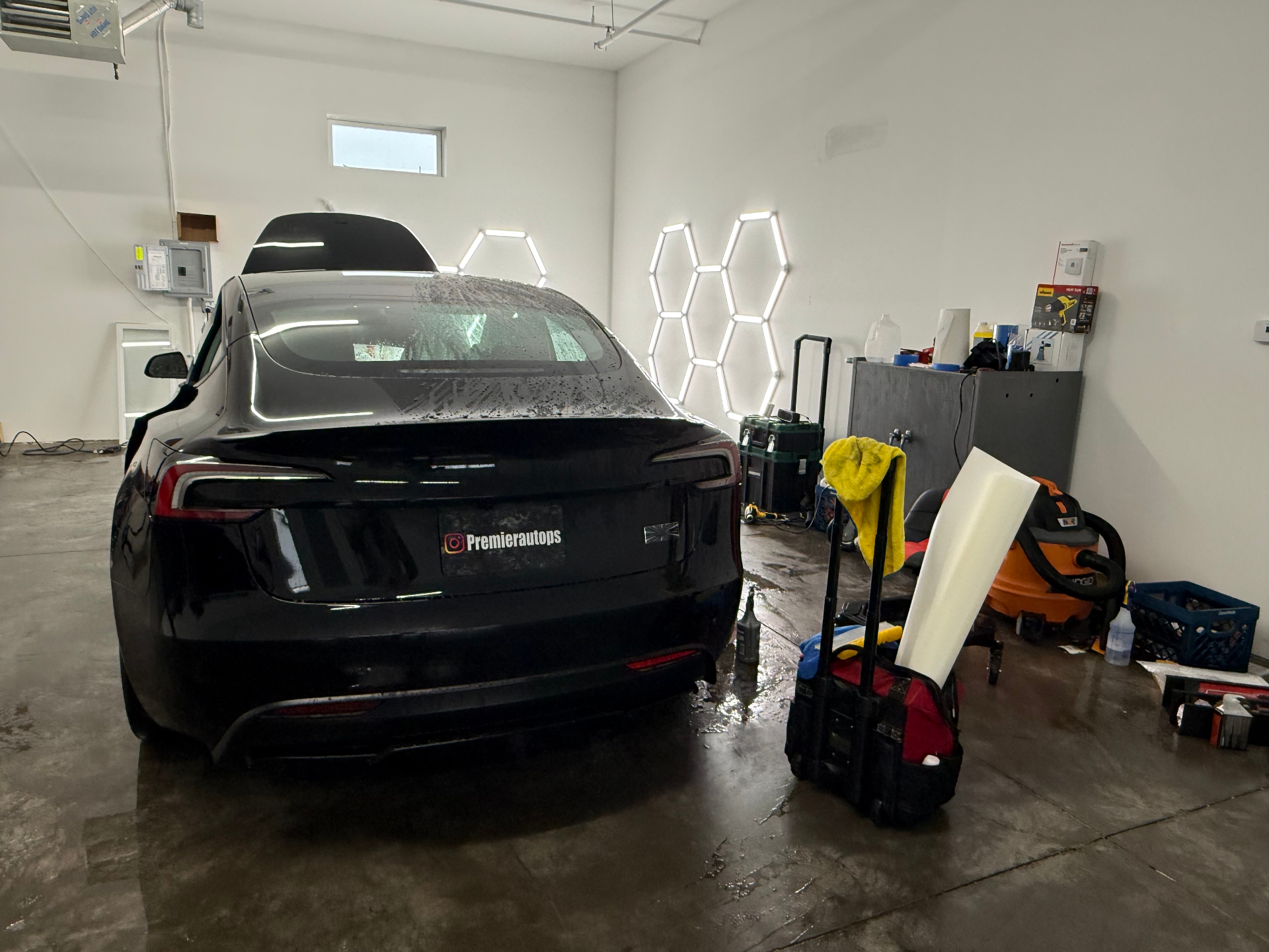 Tesla inside the studio